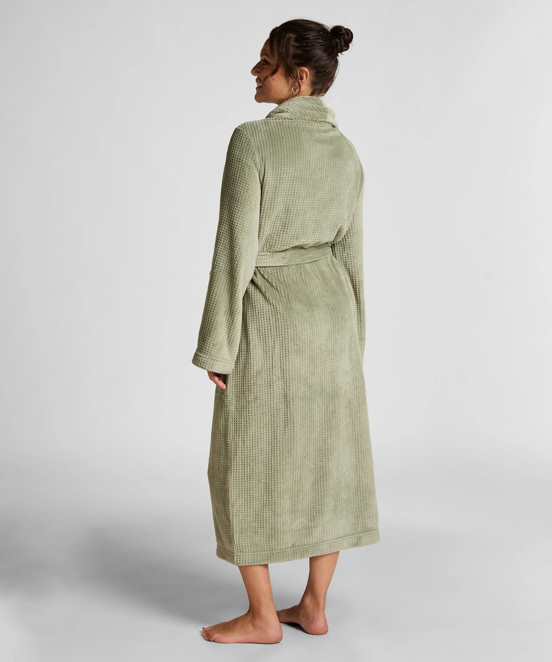 Hunkemoller_Green_Fleece Bathrobe_302708_Seagrass_03