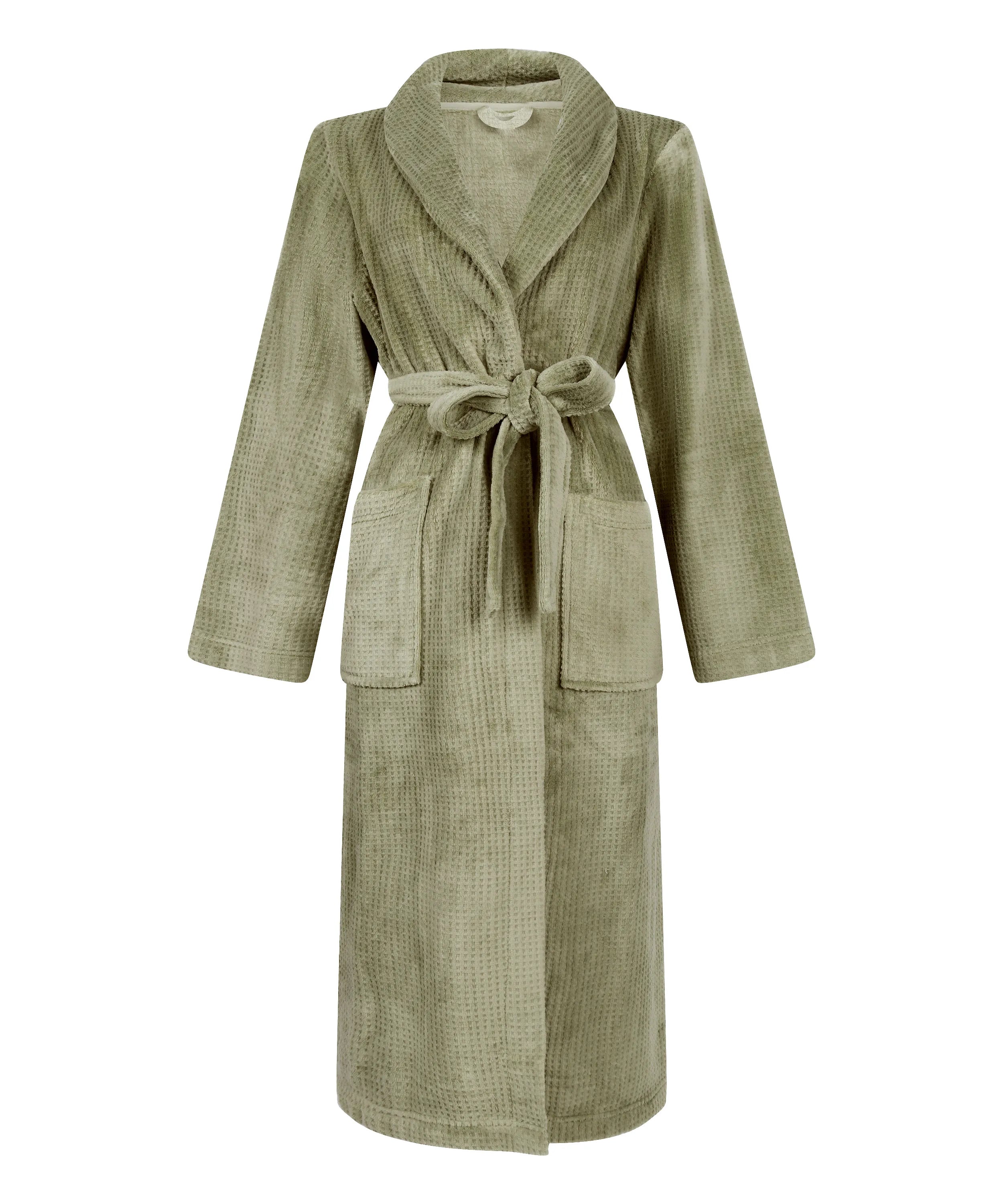 Hunkemoller_Green_Fleece Bathrobe_302708_Seagrass_04