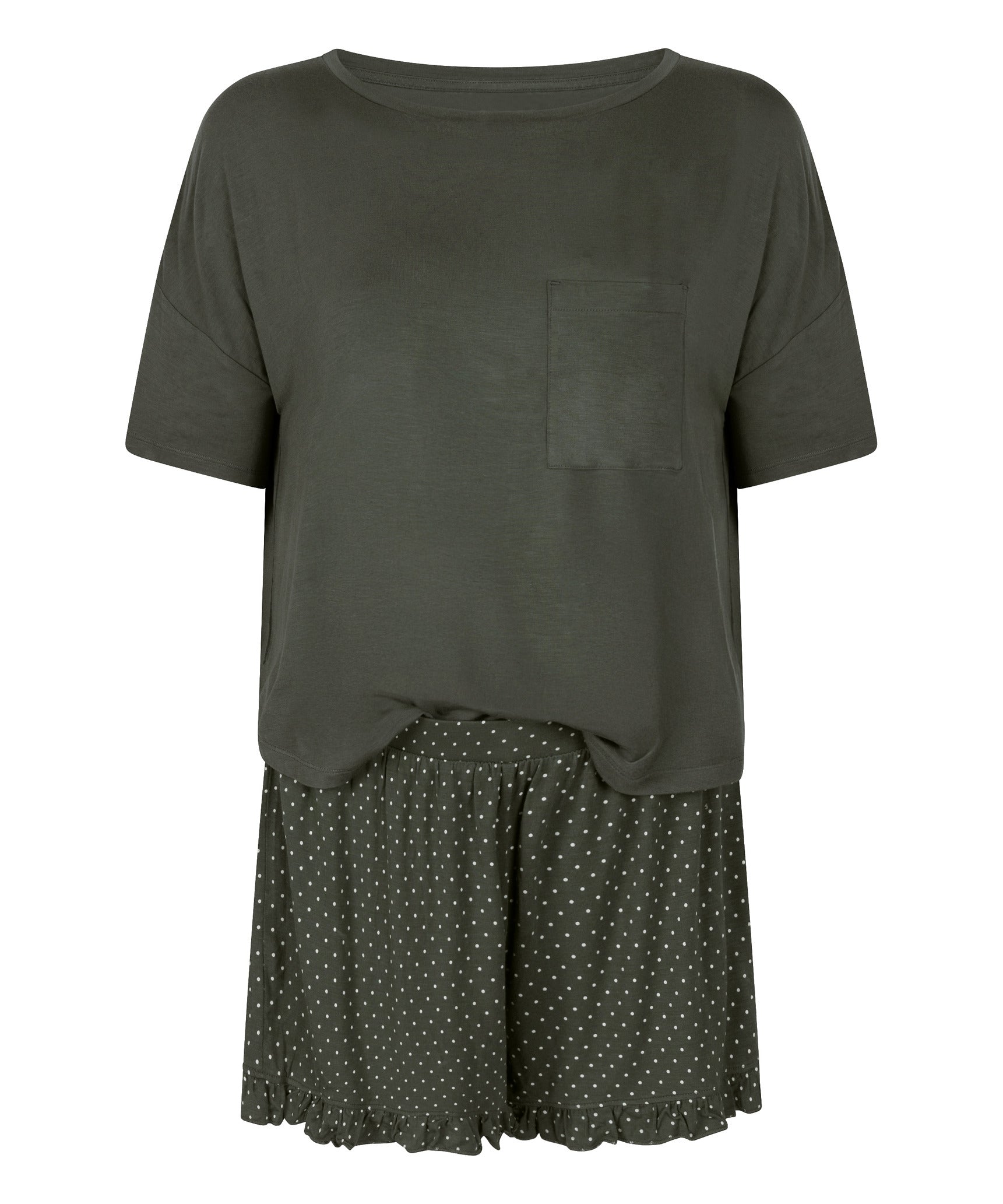 Hunkemoller_Green_Jersey Pyjama Set_302712_Green_04