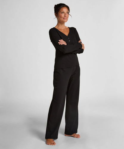 Hunkemoller_Black_Longsleeved Pyjama Top Henley_302713_Black_03