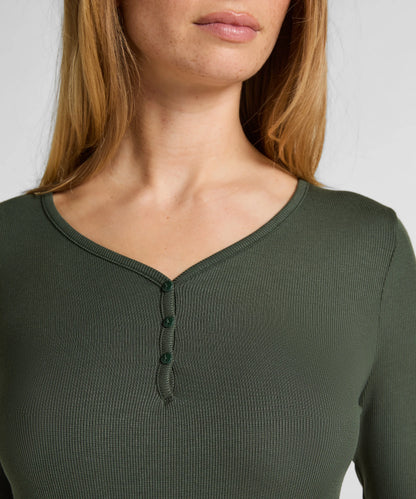 Hunkemoller_Green_Longsleeved Pyjama Top Henley_302714_HKM Green_02