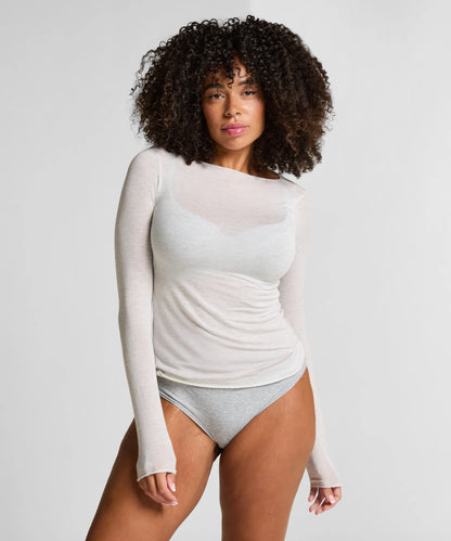 Hunkemoller_Gray_super soft Boatneck shirt with Cashmere_302733_Soft Grey Melange_01
