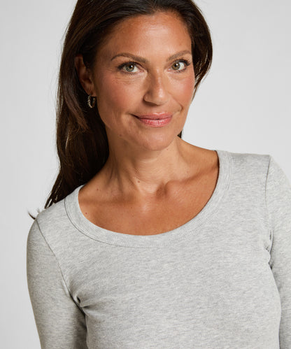 Hunkemoller_Soft Grey Melange_Cotton Pyjama Top_302775_Soft Grey Melange_02