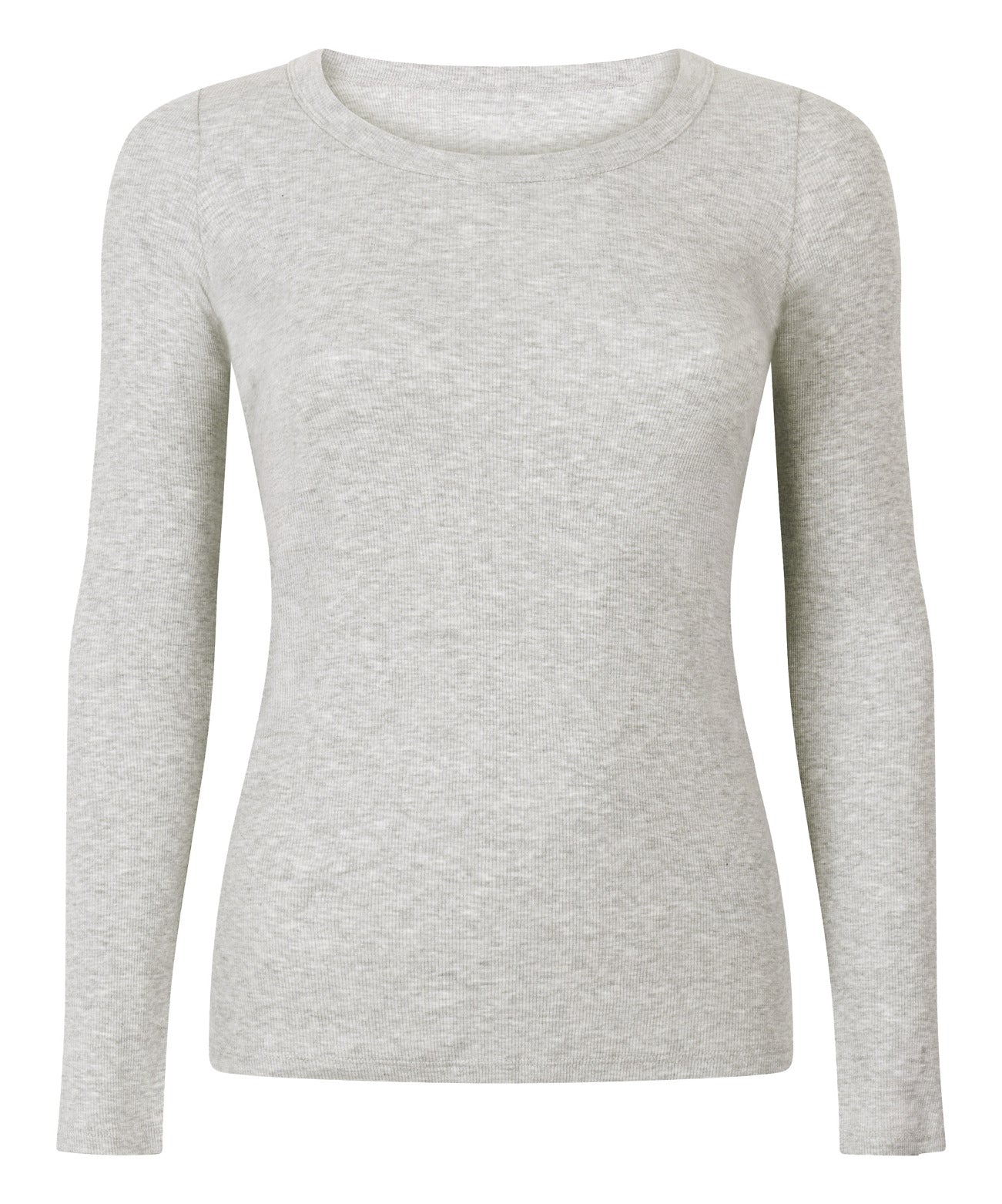 Hunkemoller_Soft Grey Melange_Cotton Pyjama Top_302775_Soft Grey Melange_04