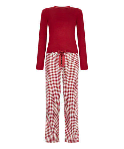 Hunkemoller_Red_Pyjamaset Twill_302780_Red Dahlia_04