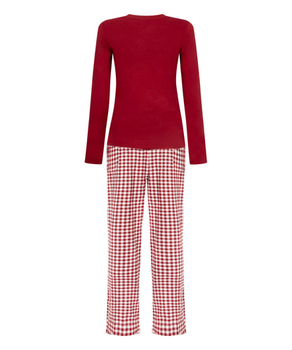 Hunkemoller_Red_Pyjamaset Twill_302780_Red Dahlia_05