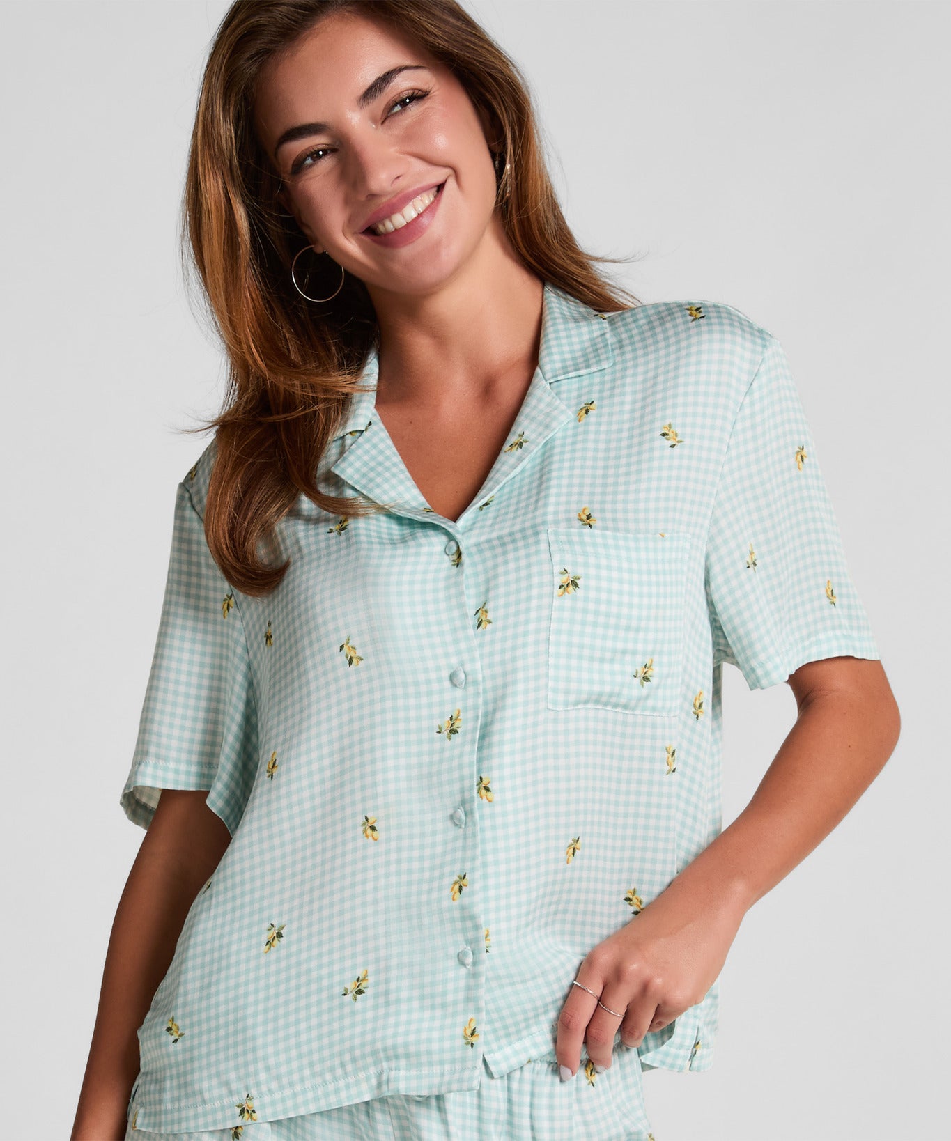 Hunkemoller_Harbor Gray_Pyjama Top_302784_Harbor Gray_01