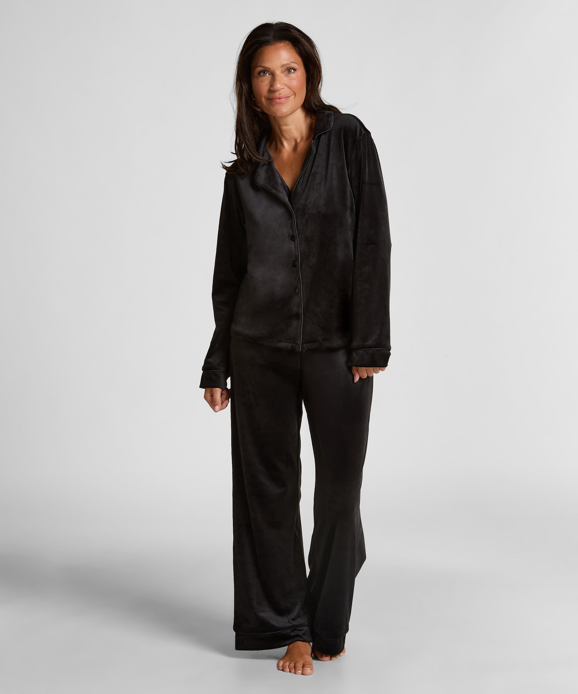 Hunkemoller_Black_Velvet Pyjama Pants_302845_Black_01