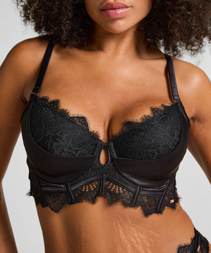Hunkemoller_Caviar_Zoe Padded Longline Underwired Bra in Different Cup Sizes_303113_Caviar_02