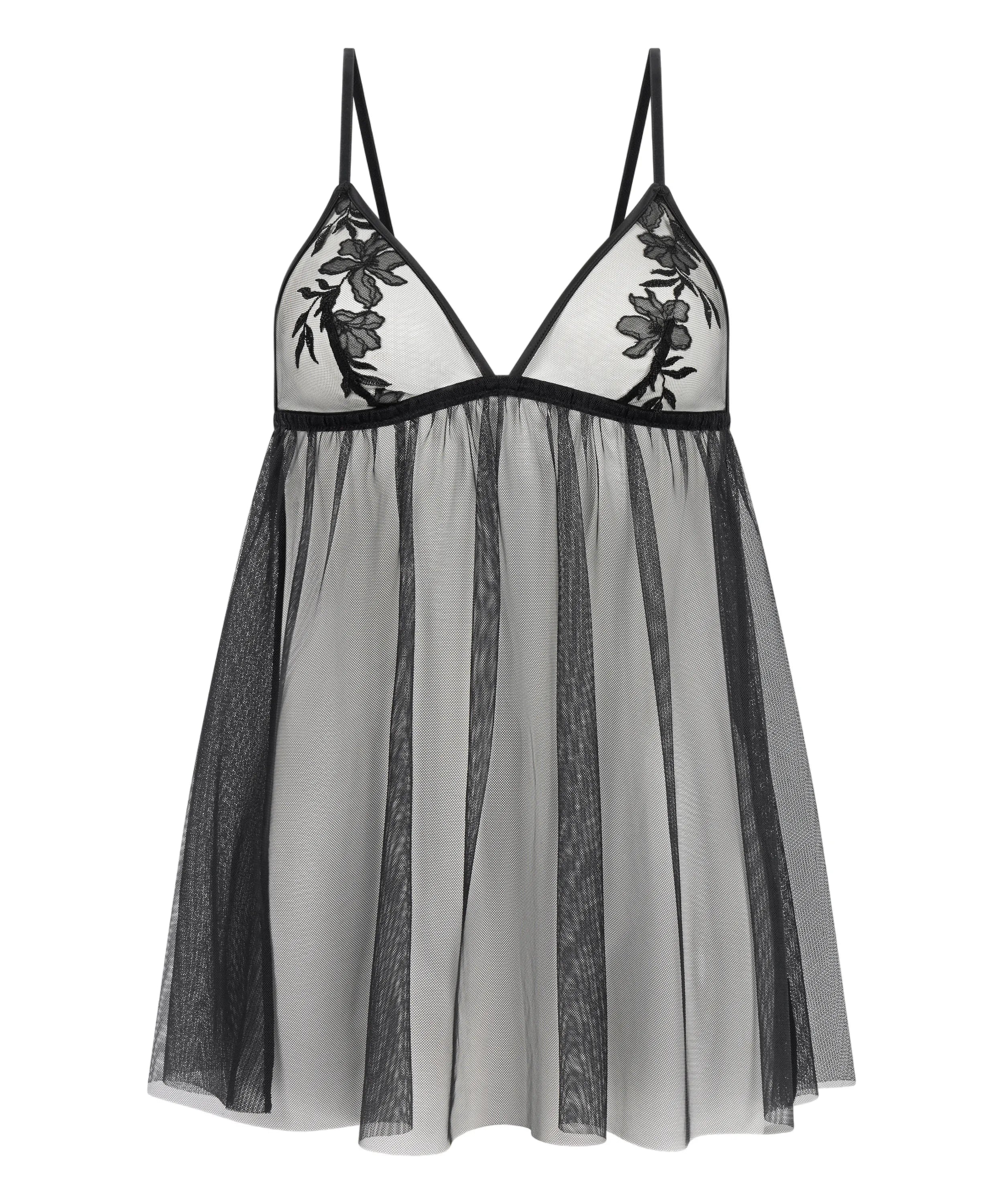 Hunkemoller_Black_Hilton Babydoll_303423_Caviar_04