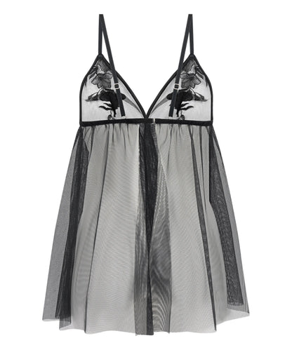 Hunkemoller_Black_Hilton Babydoll_303423_Caviar_05