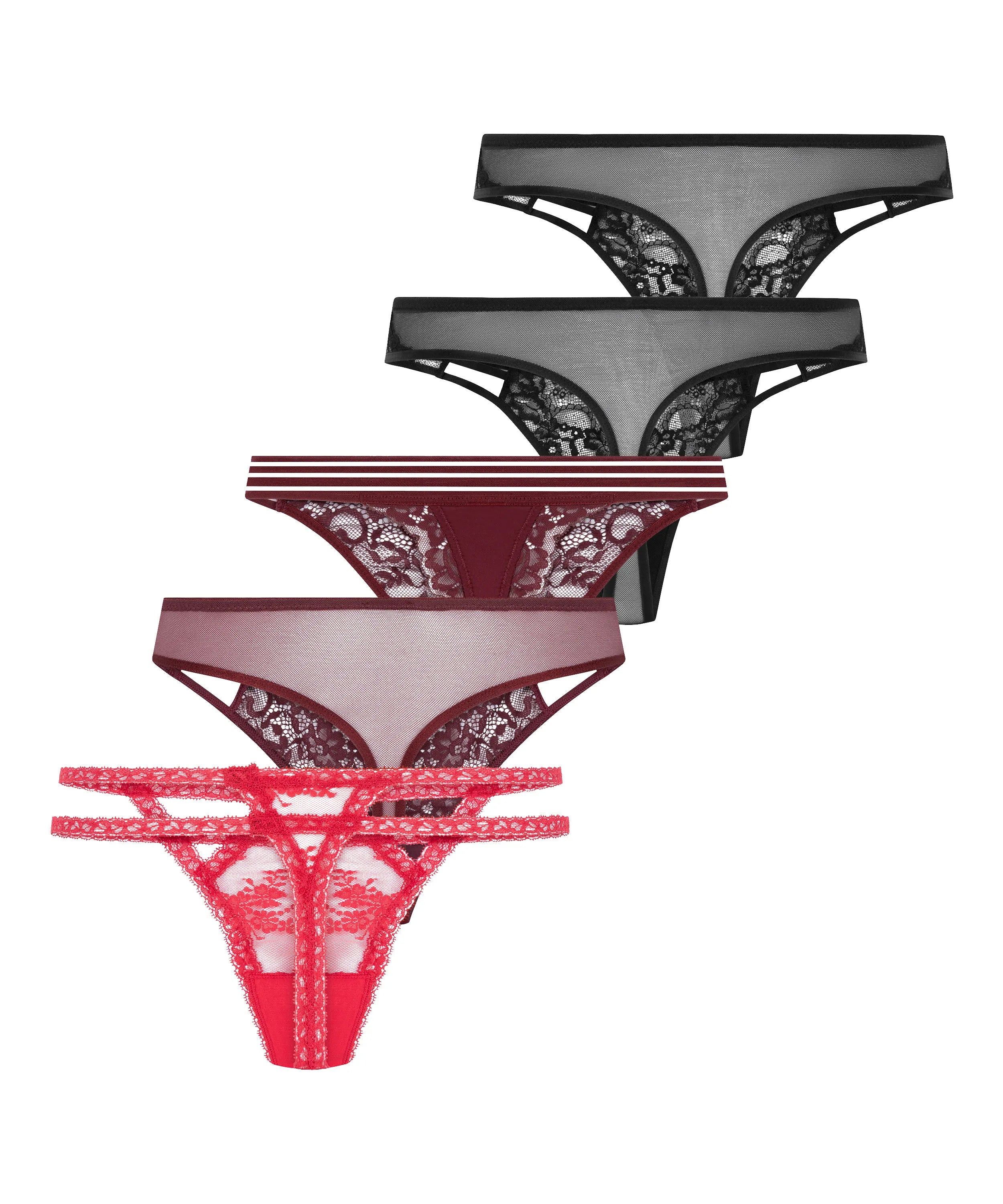 Hunkemoller_Purple_5 Pack Fashion Thong_303451_Fig_05