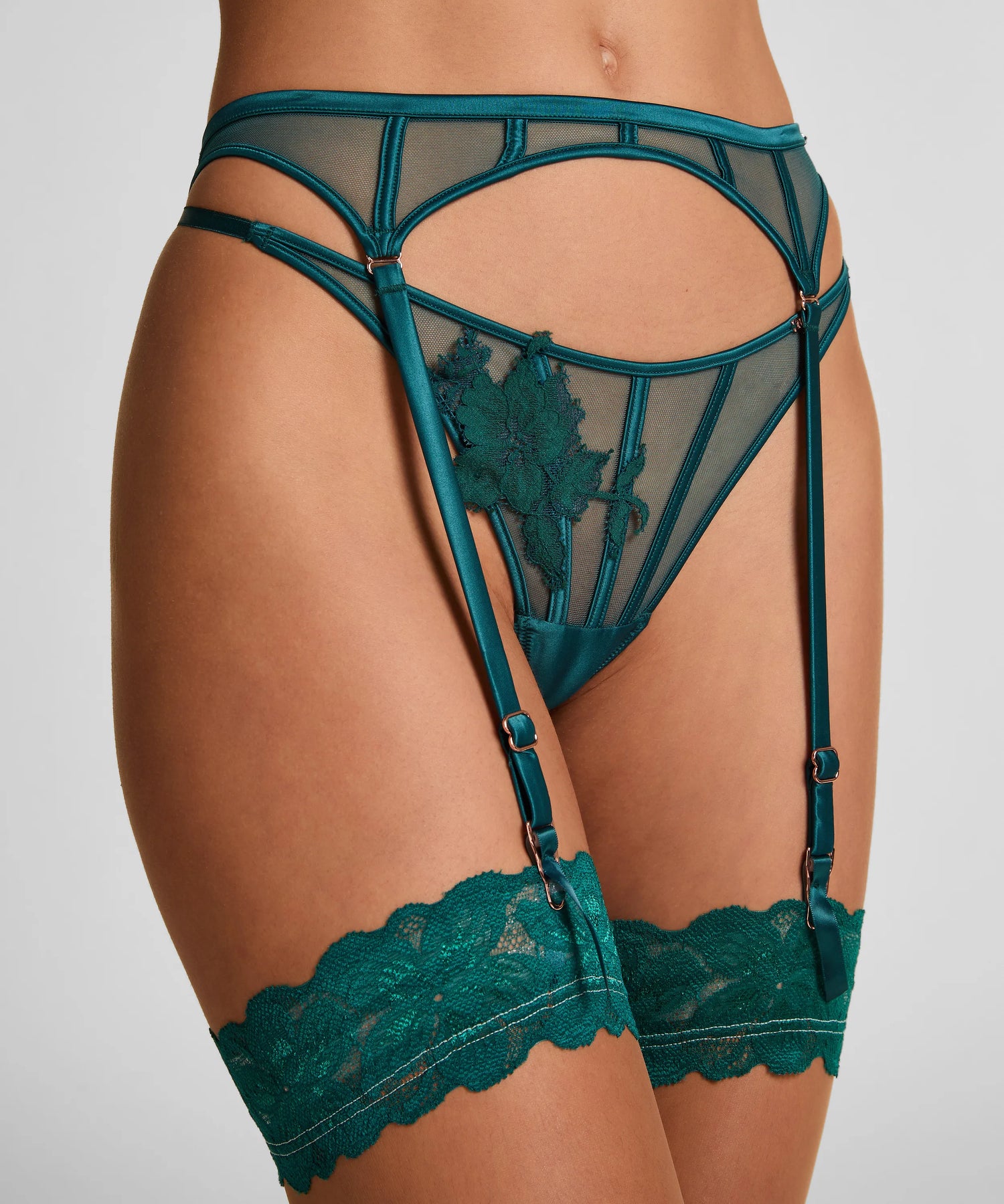 Hunkemoller_Green_Ember Suspenders_303534_Deep Teal_02