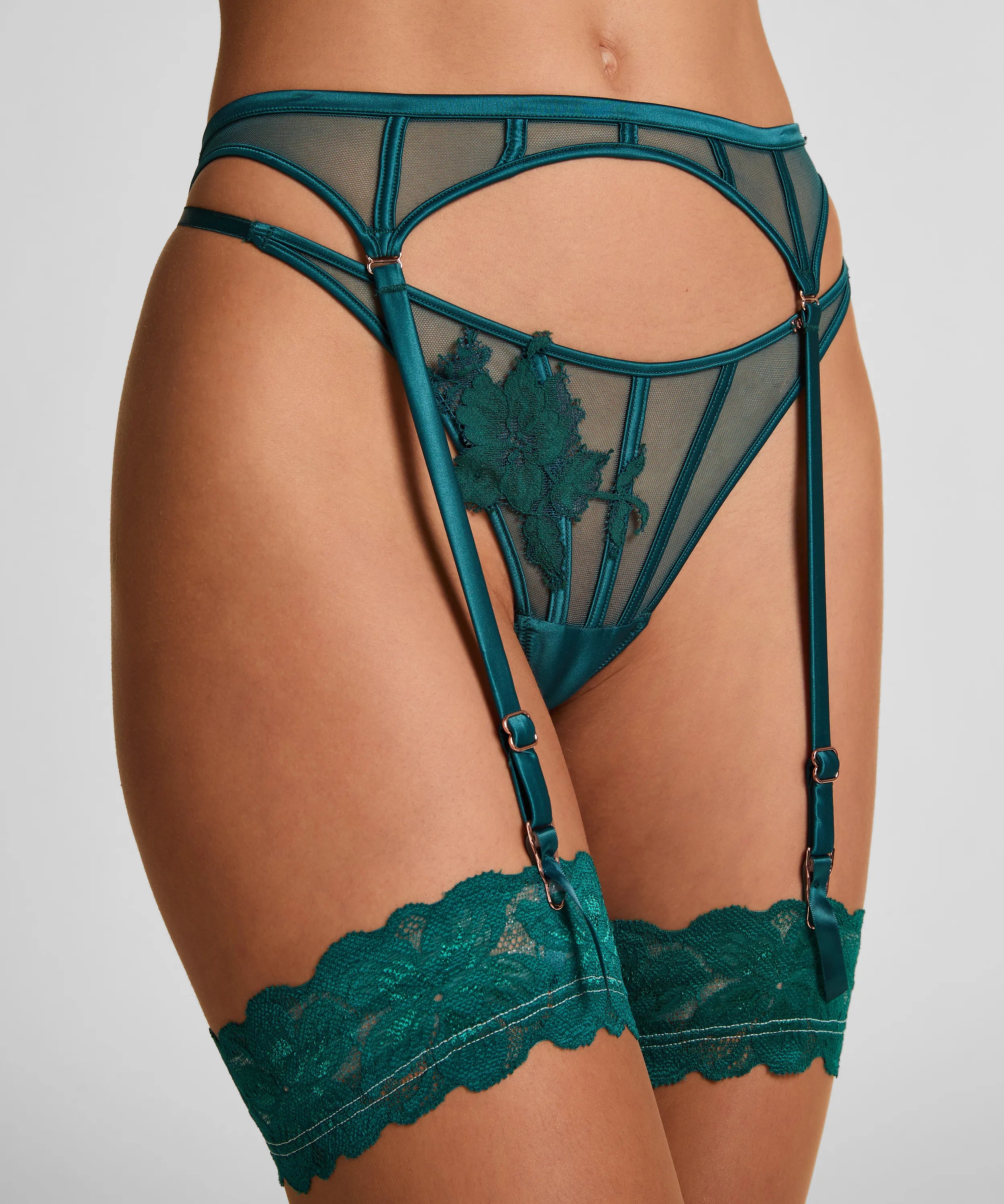 Hunkemoller_Green_Ember Suspenders_303534_Deep Teal_02