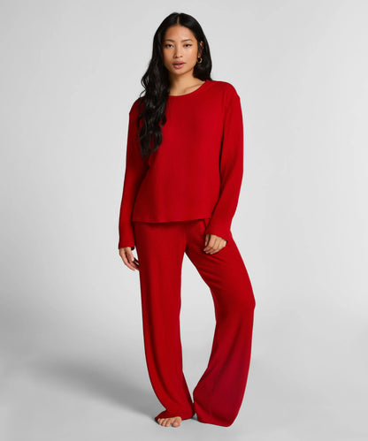 Hunkemoller_Red_Jersey Long-Sleeved Pyjama Top_303578_Savvy Red_03