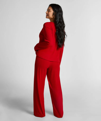 Hunkemoller_Red_Jersey Long-Sleeved Pyjama Top_303578_Savvy Red_04