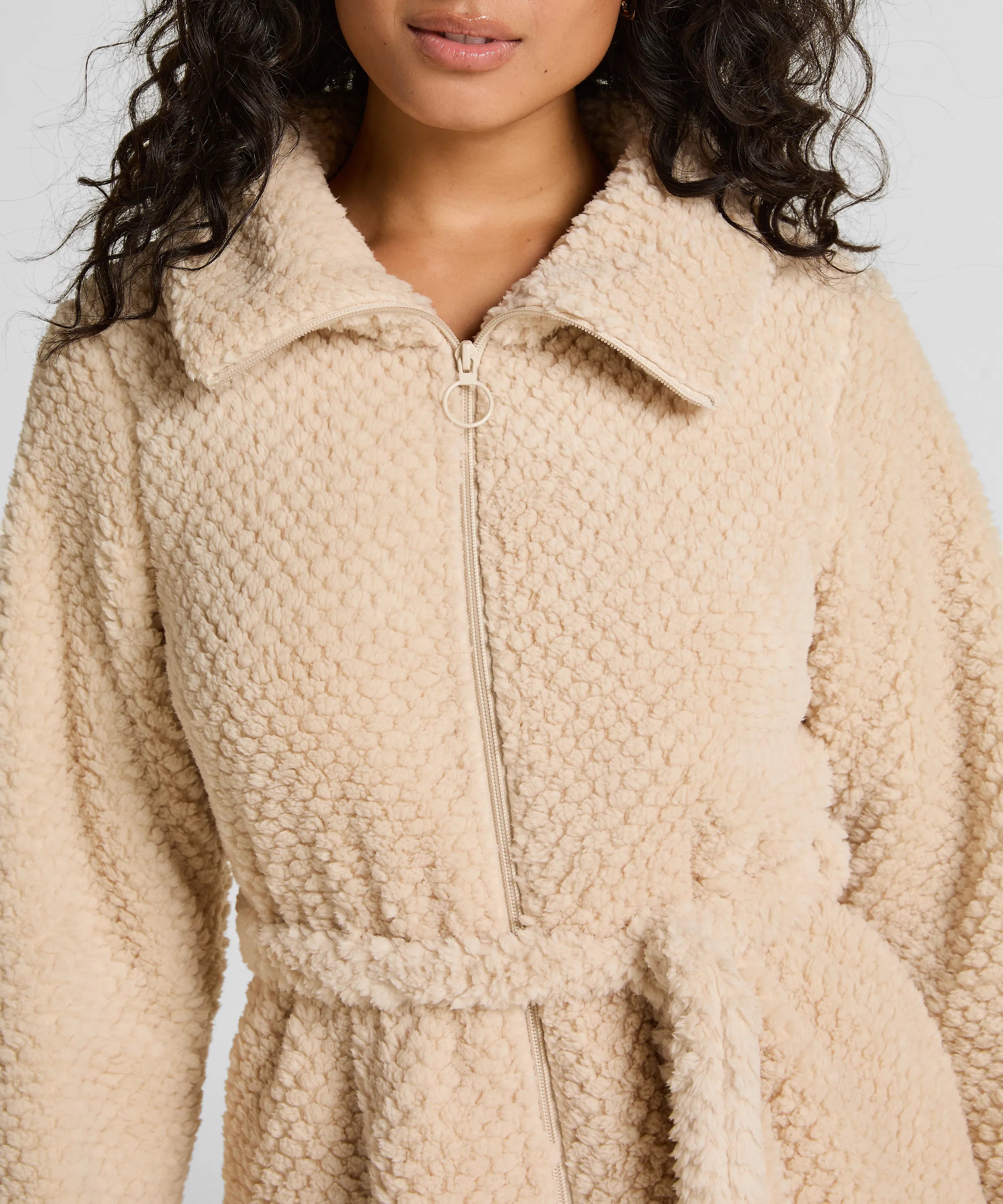 Hunkemoller_White_Robe Zip Up Fleece_303585_Whitecap Gray_02