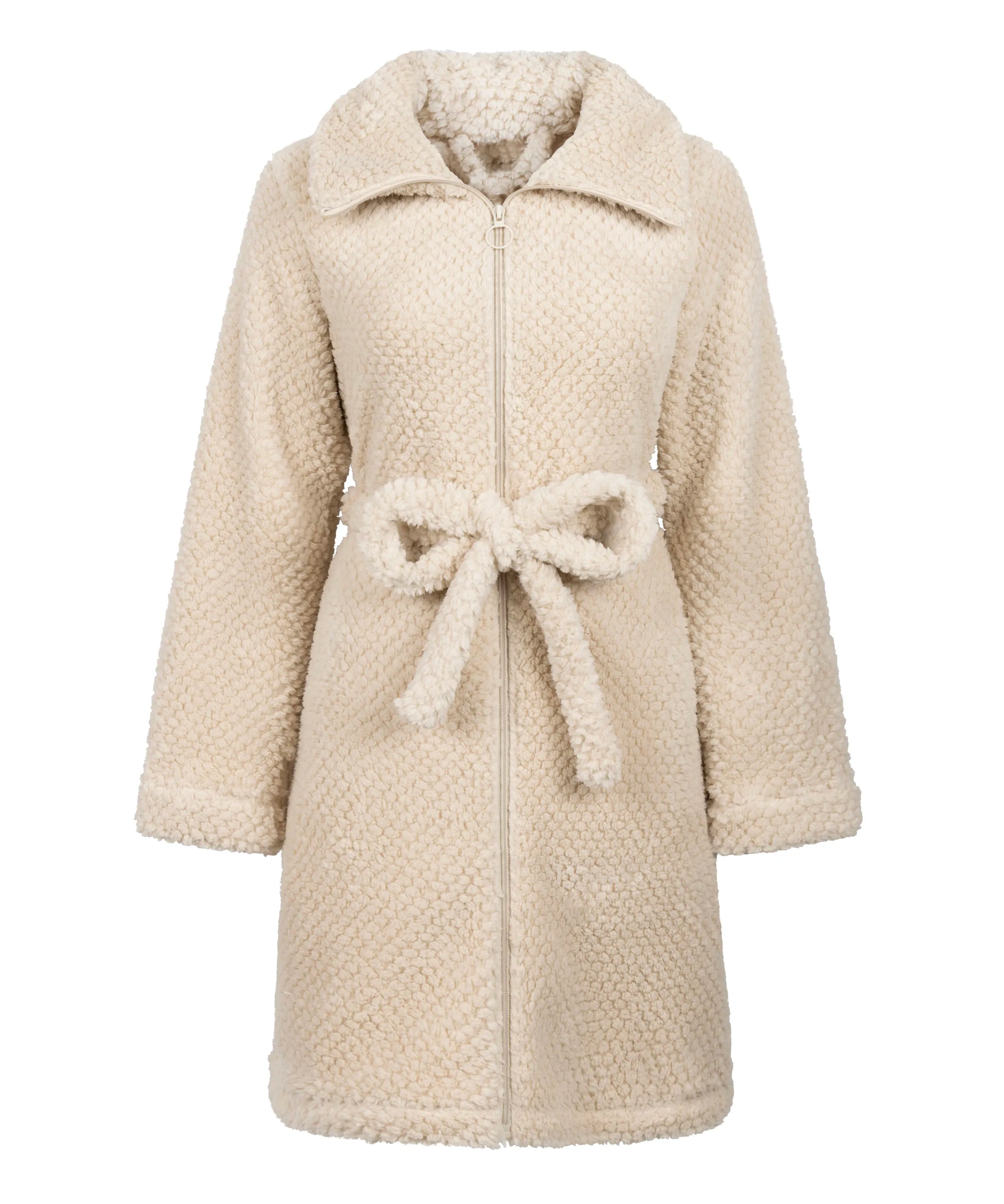 Hunkemoller_White_Robe Zip Up Fleece_303585_Whitecap Gray_04