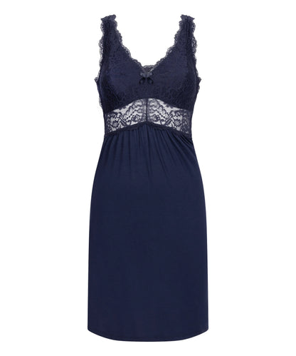 Hunkemoller Blue Women Nora Lace Slip Dress SKU: 303588_Blue Image 04