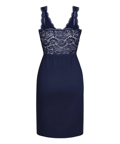 Hunkemoller Blue Women Nora Lace Slip Dress SKU: 303588_Blue Image 05