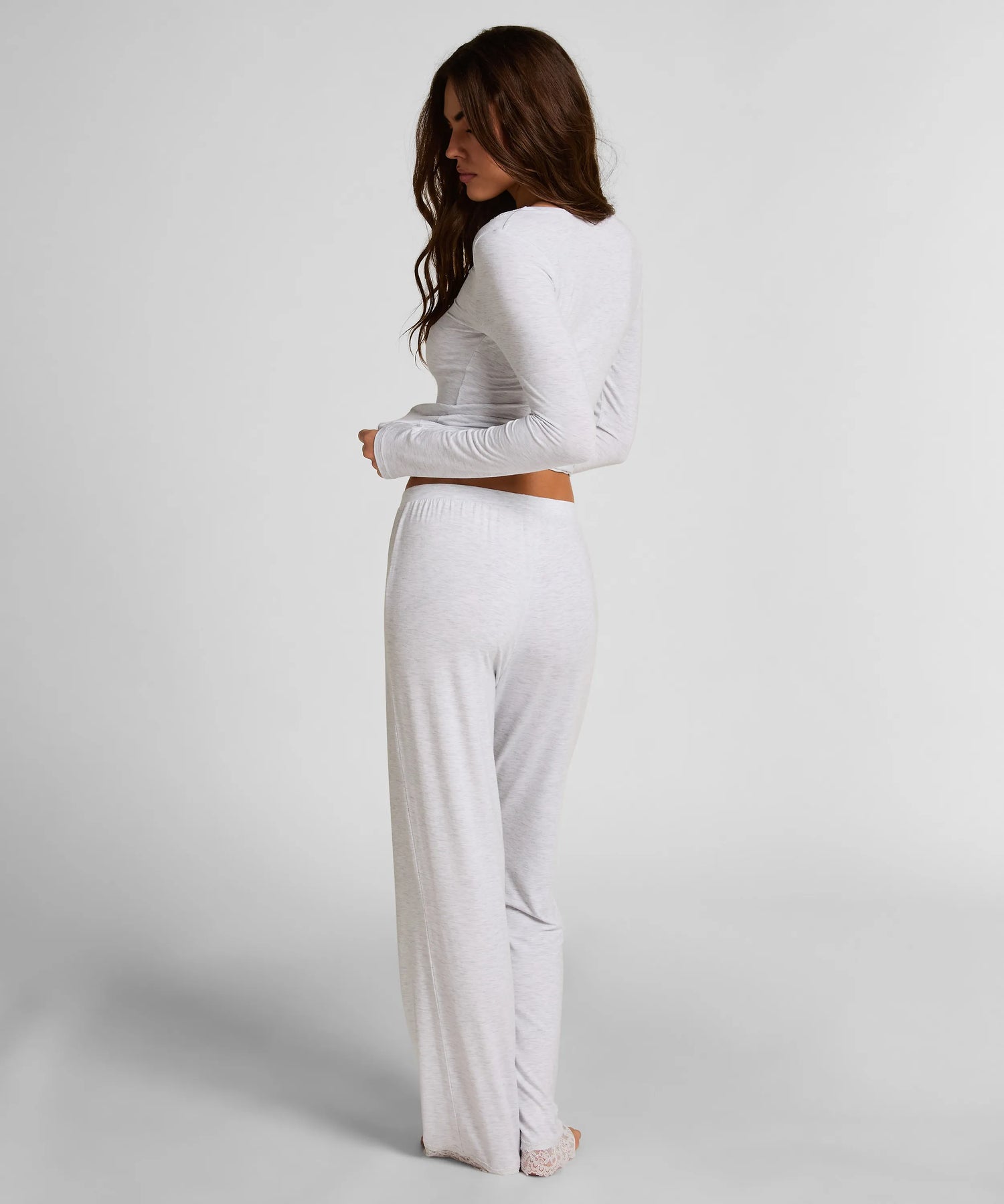 Hunkemoller_Gray_Pyjama Set_303589_White Grey Melee_04