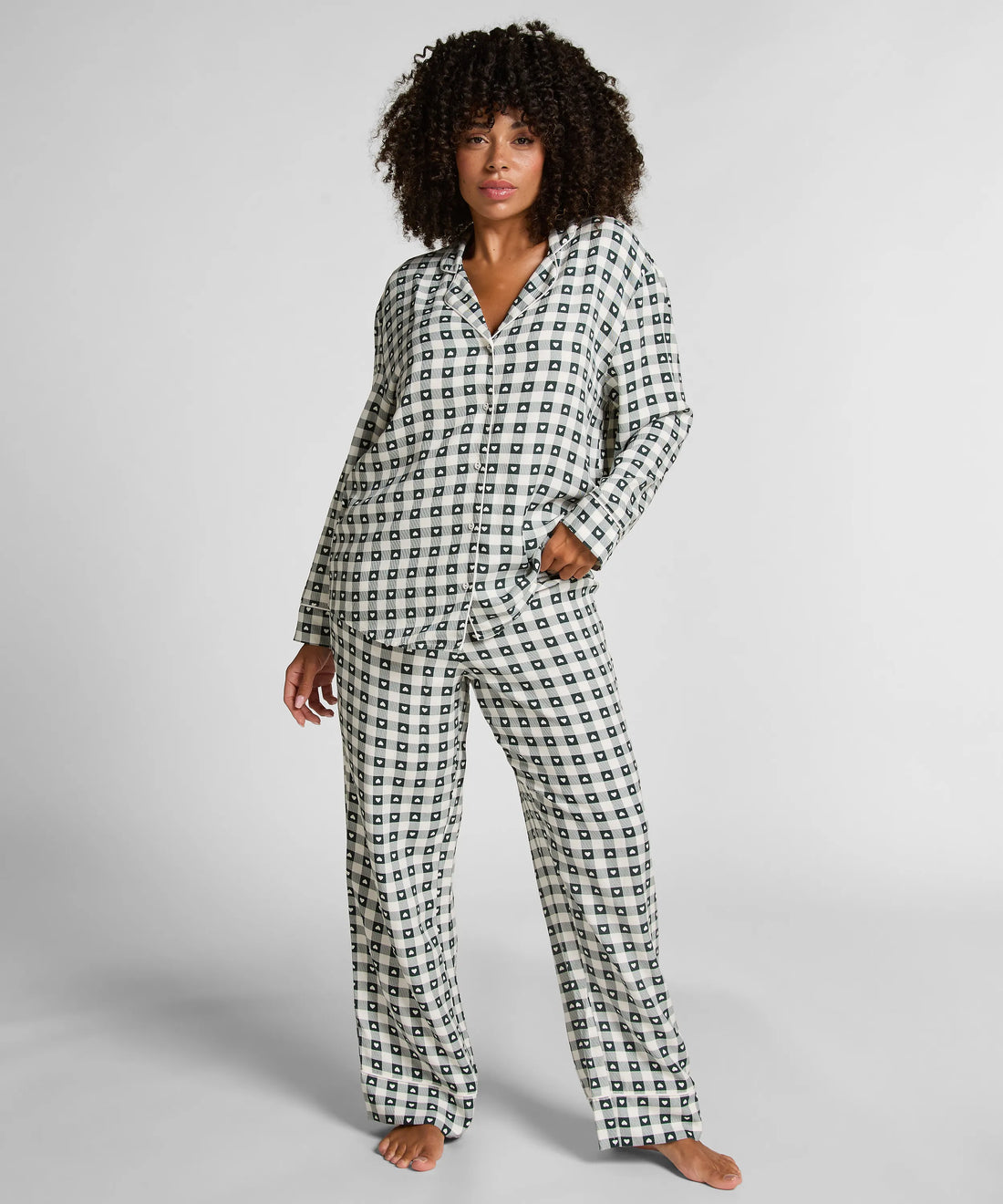 Hunkemoller_Green_Pyjamaset Twill_303610_Green Gables_01