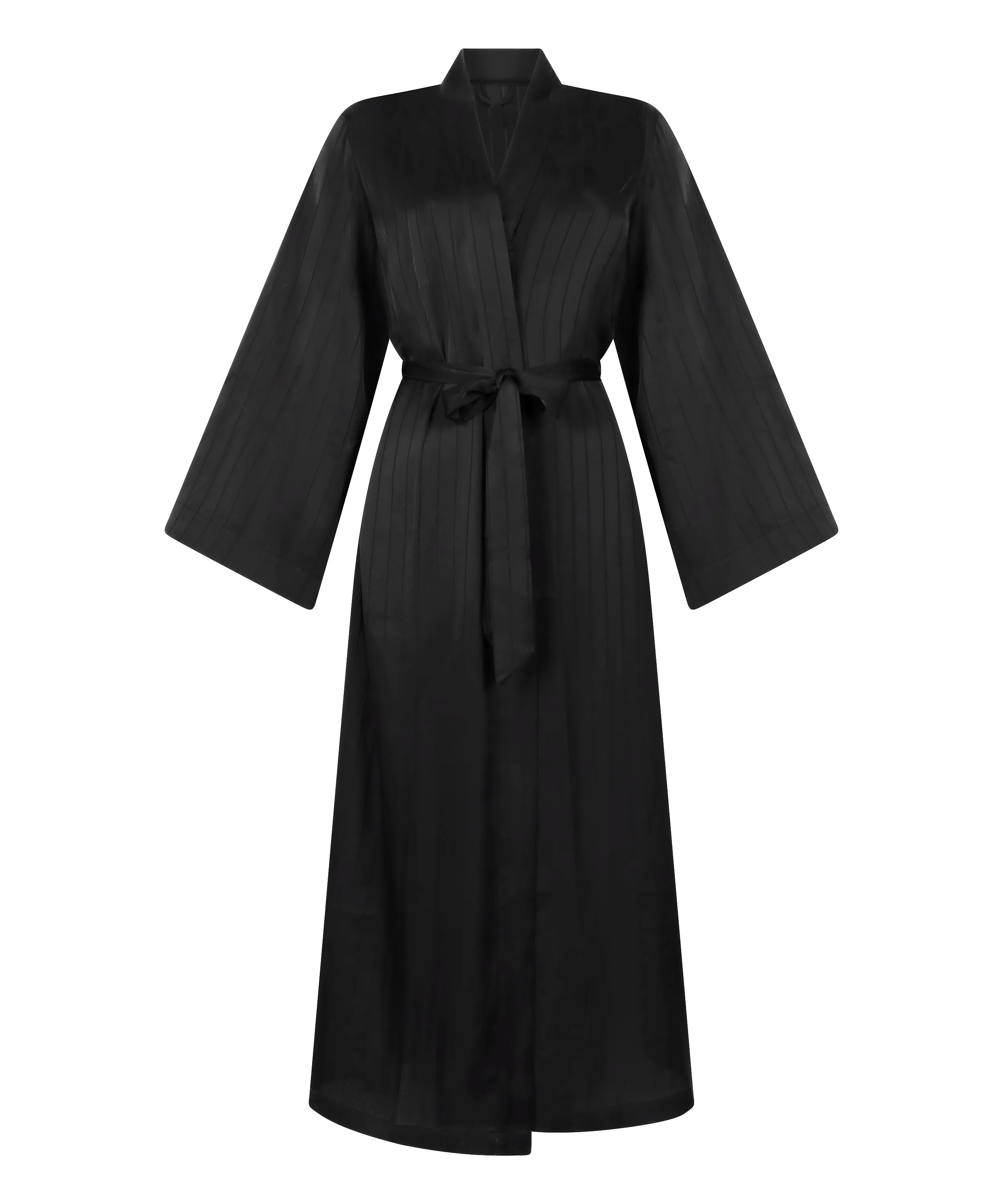Hunkemoller_Black_Satin Pinstripe Kimono_303618_Caviar_04