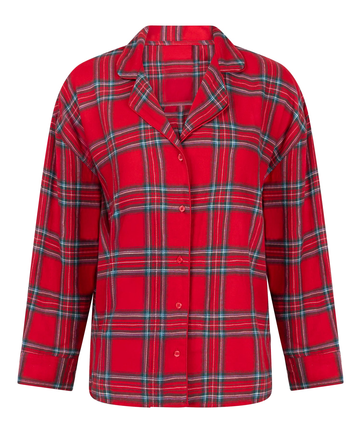 Hunkemoller_Red_Flannel Pyjama Top_303621_Savvy Red_07