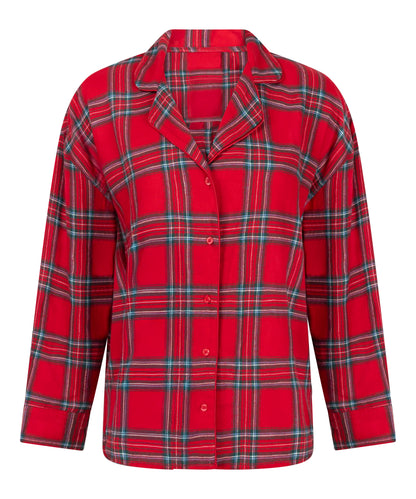 Hunkemoller_Red_Flannel Pyjama Top_303621_Savvy Red_07