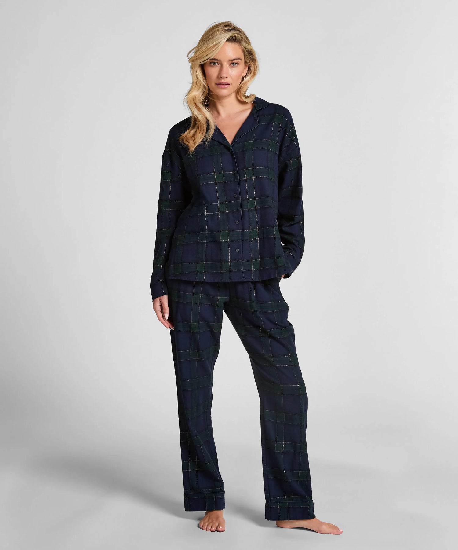 Hunkemoller_Blue_Flannel Pyjama Top_303622_Naval Academy_03