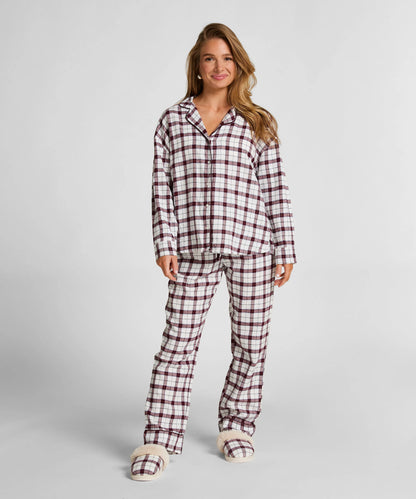 Hunkemoller_White_Flannel Pyjama Top_303623_Gardenia_03