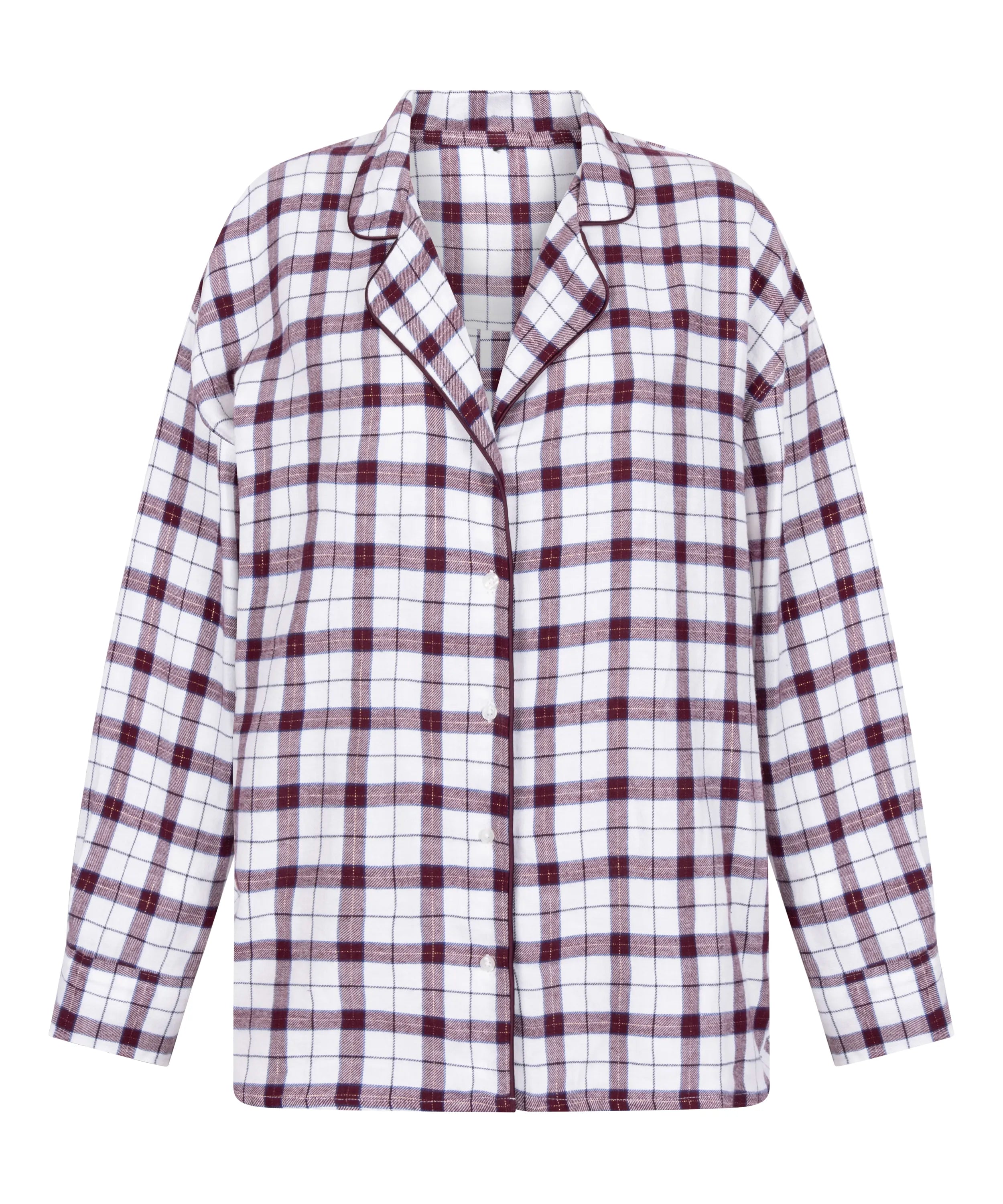 Hunkemoller_White_Flannel Pyjama Top_303623_Gardenia_07
