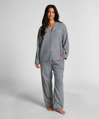 Hunkemoller_Blue_Essentials Flannel Pyjama Top_303628_Peacoat_03