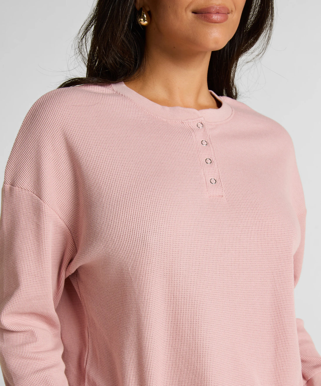 Hunkemoller_Pink_Top Waffle Henley_303647_Pink_02