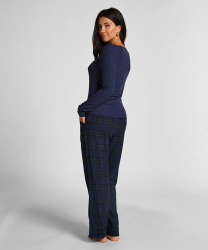 Hunkemoller_Blue_Longsleeved Pyjama Top Henley_303650_Naval Academy_04