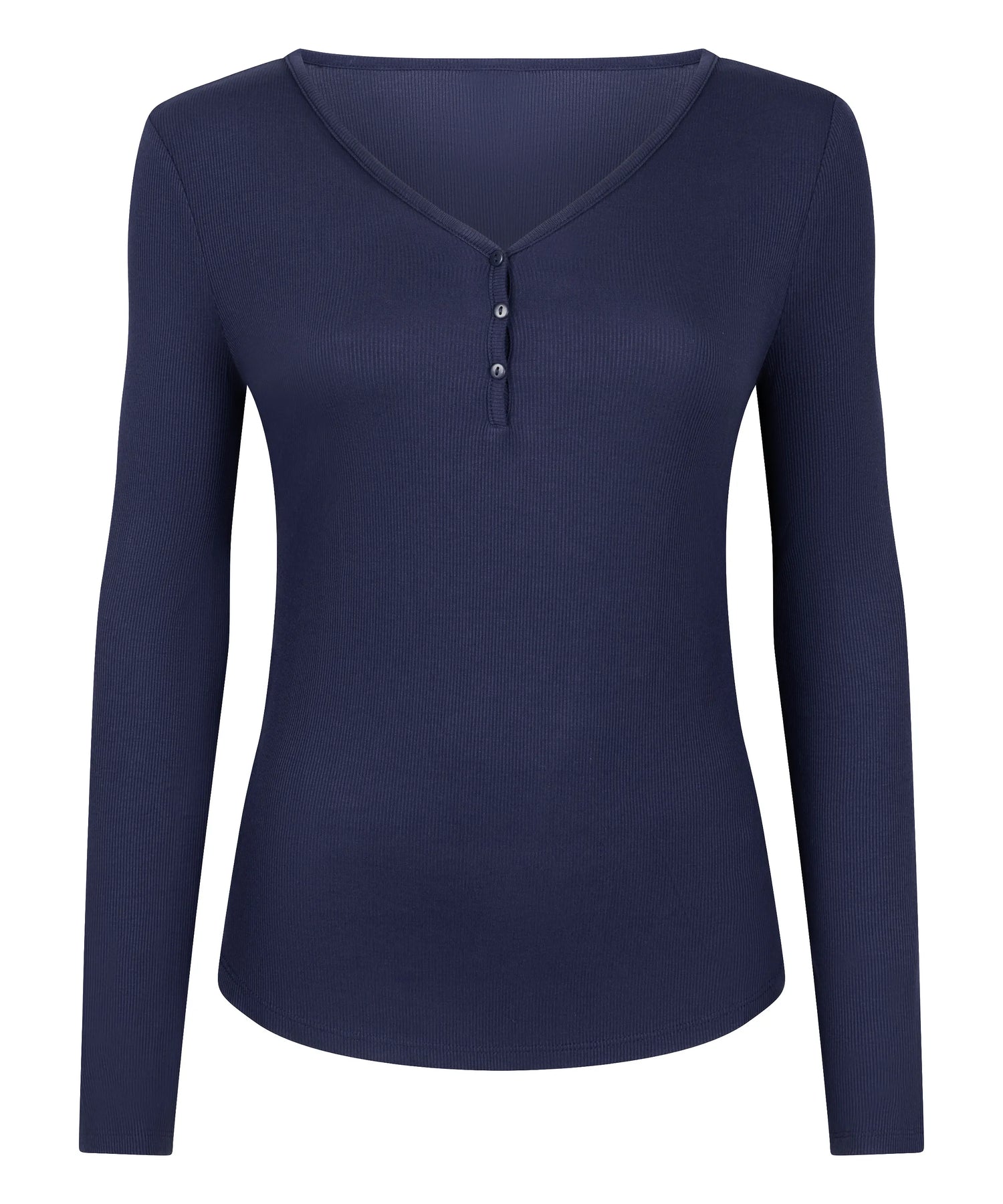 Hunkemoller_Blue_Longsleeved Pyjama Top Henley_303650_Naval Academy_05