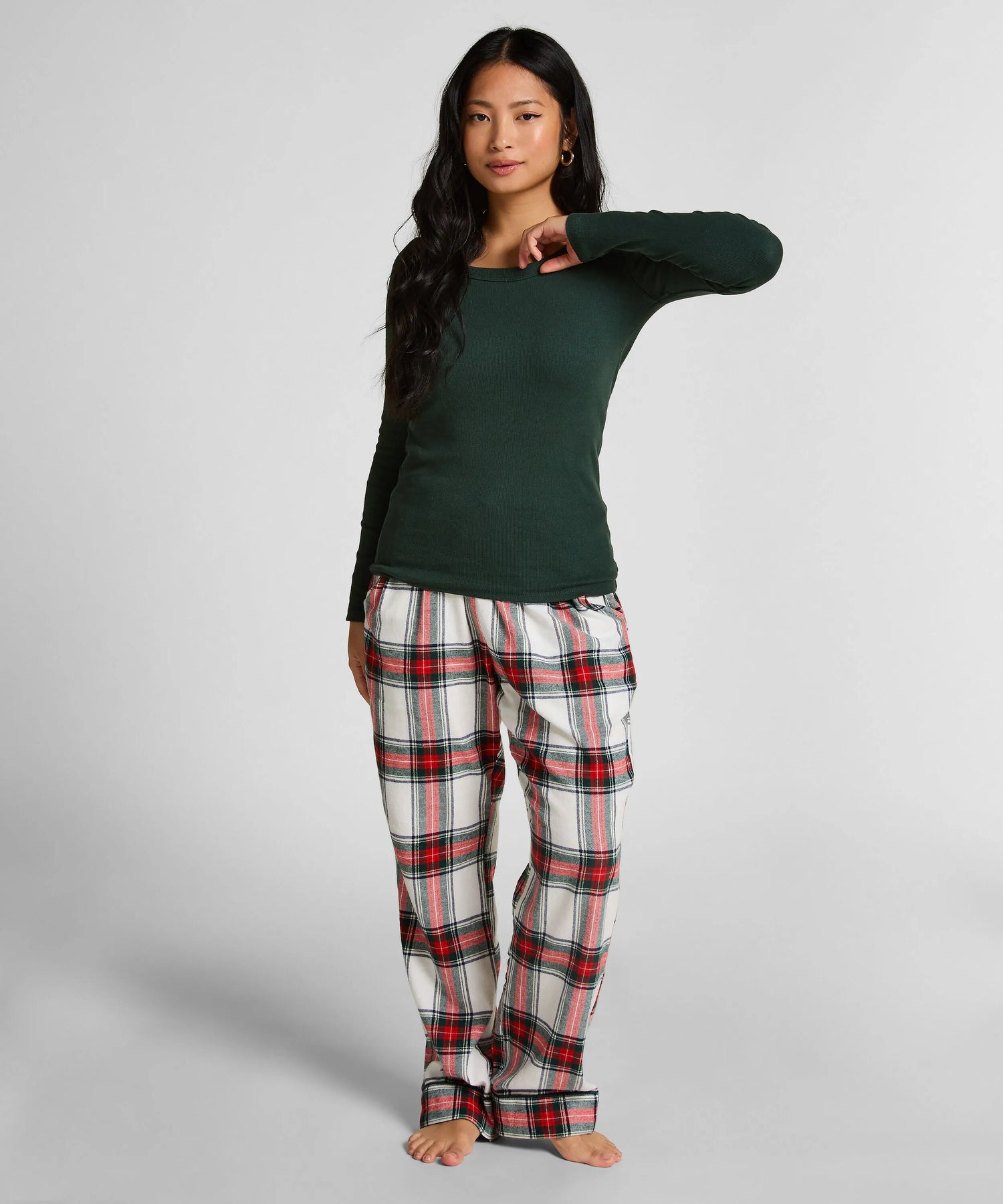 Hunkemoller_Green_Cotton Pyjama Top_303651_Green Gables_03