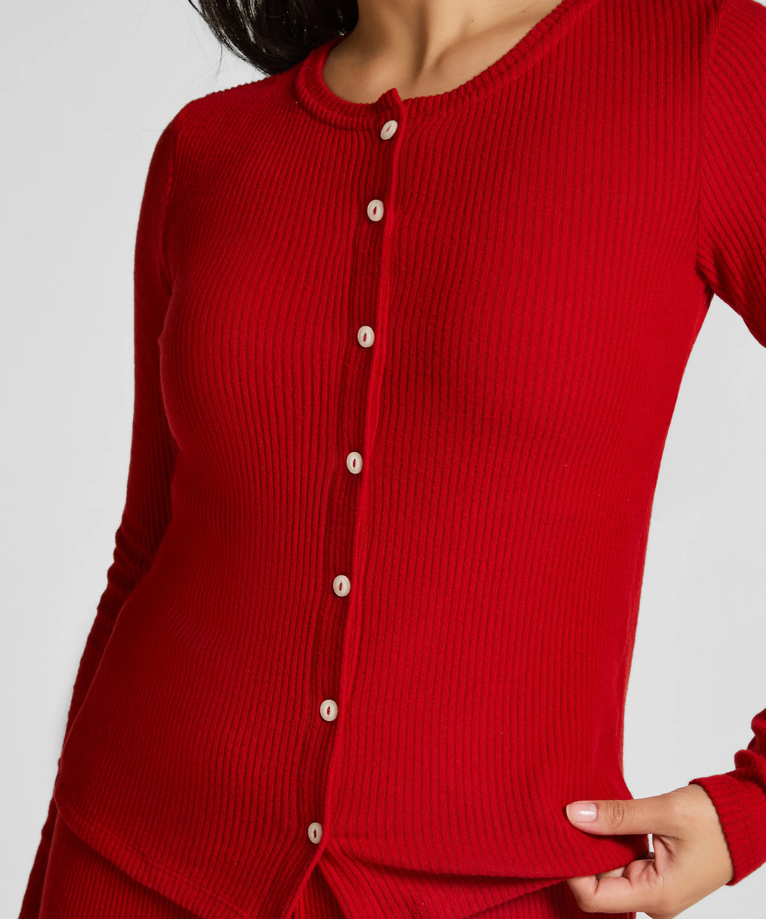 Hunkemoller_Red_Cardigan Ribbed Jersey_303657_Savvy Red_02