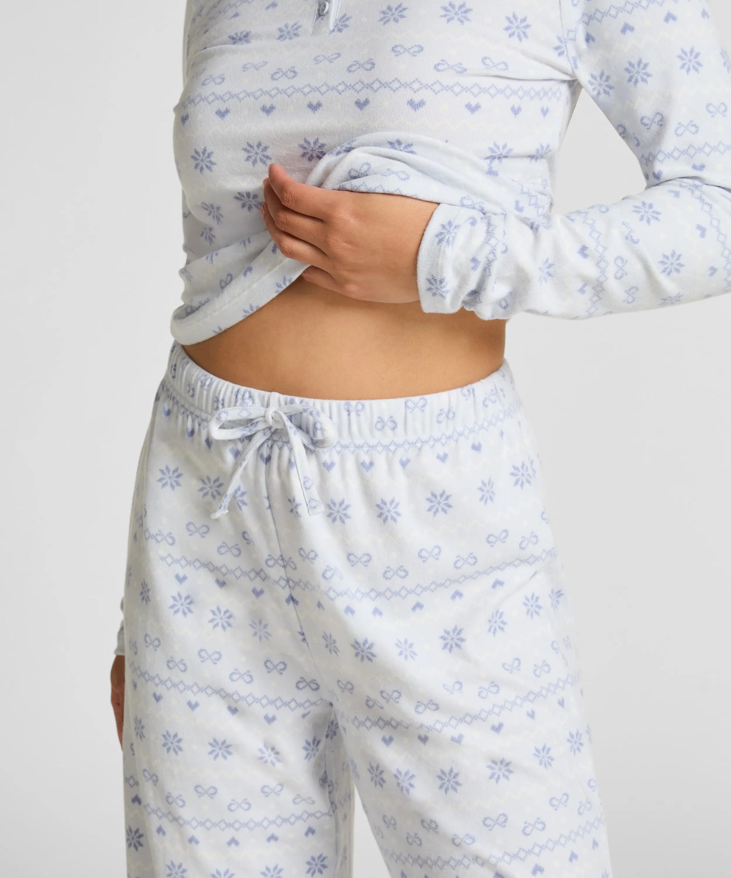 Hunkemoller_Blue_Pyjamaset Jersey Fairisle_303671_Blue Heron_02