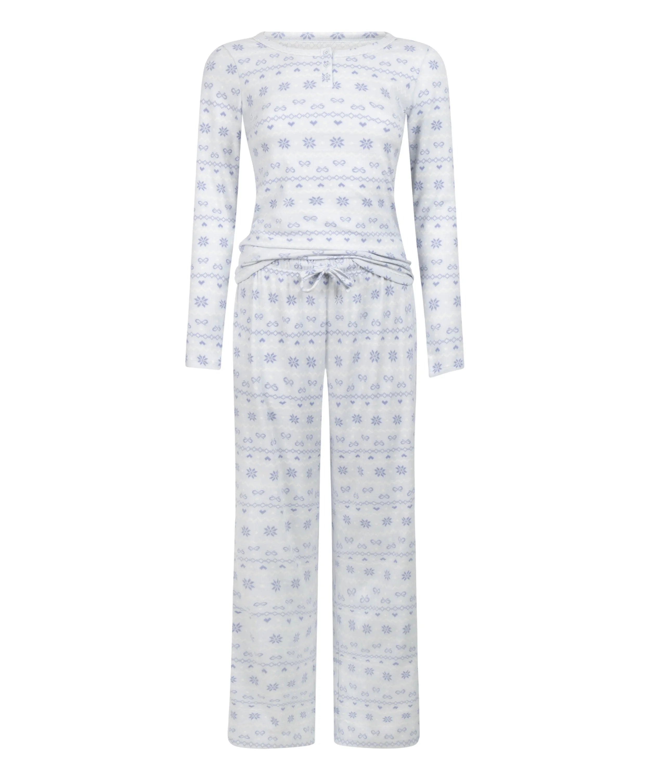 Hunkemoller_Blue_Pyjamaset Jersey Fairisle_303671_Blue Heron_04