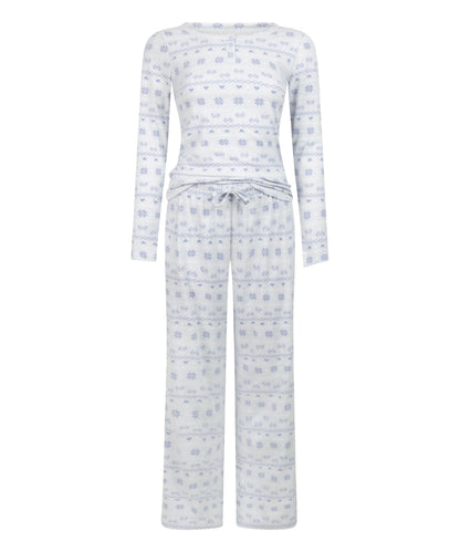 Hunkemoller_Blue_Pyjamaset Jersey Fairisle_303671_Blue Heron_04