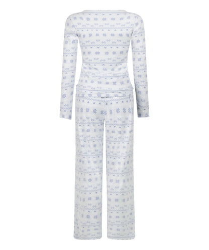 Hunkemoller_Blue_Pyjamaset Jersey Fairisle_303671_Blue Heron_05