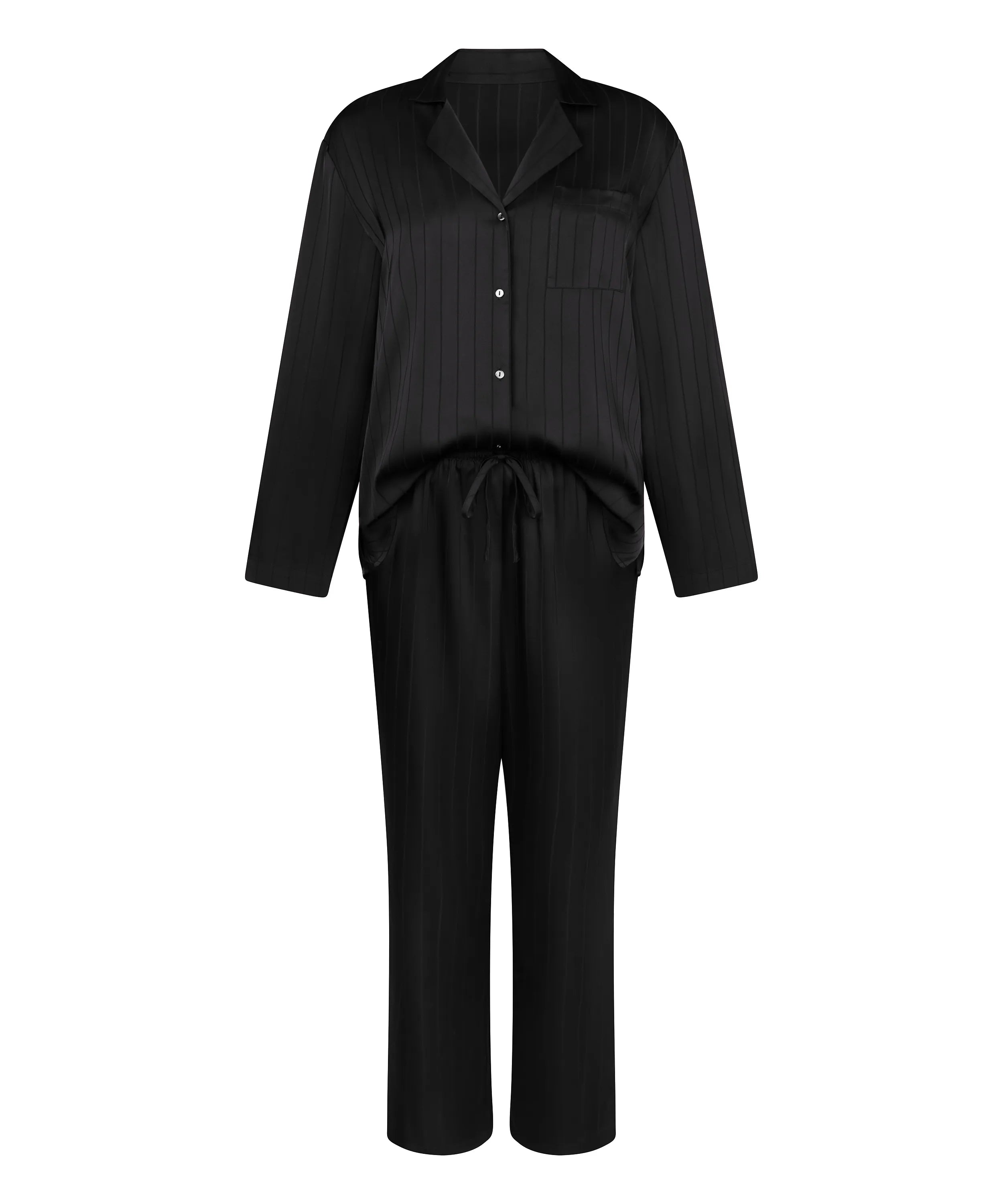 Hunkemoller_Black_Satin Print Long Sleeve Pyjamas_303710_Caviar_04