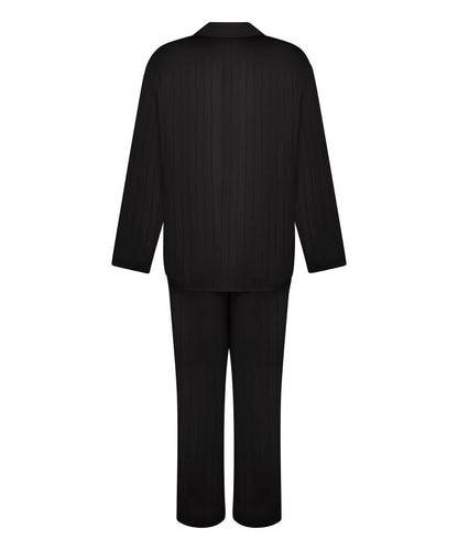 Hunkemoller_Black_Satin Print Long Sleeve Pyjamas_303710_Caviar_05