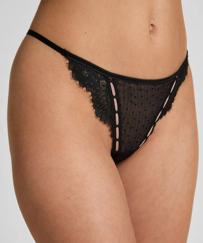 Hunkemoller Black Women Dorothy Thong SKU: 303926_Black Image 02