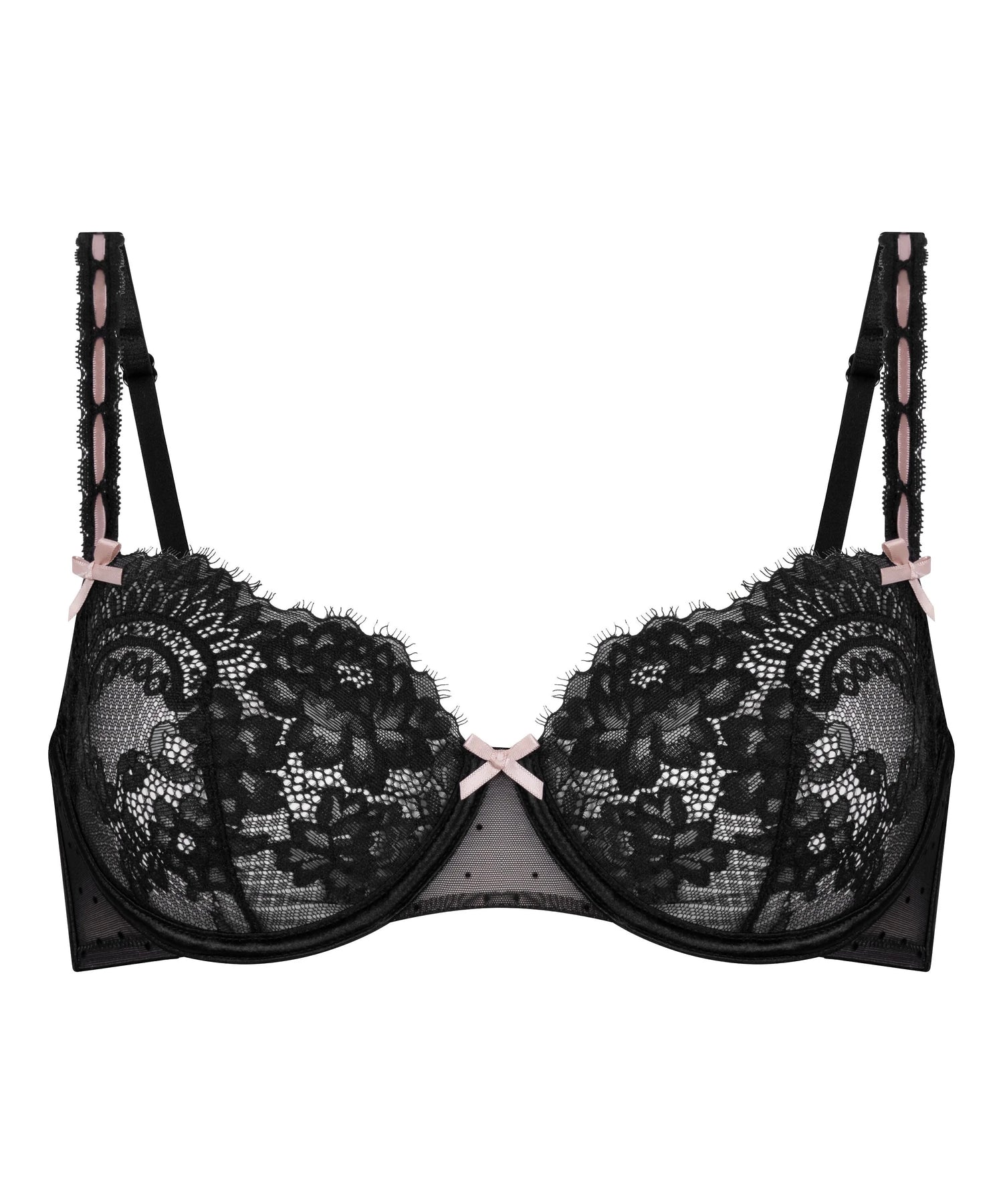 Hunkemoller Black Women Dorothy Non-Padded Underwired Bra SKU: 303927_Black Image 05