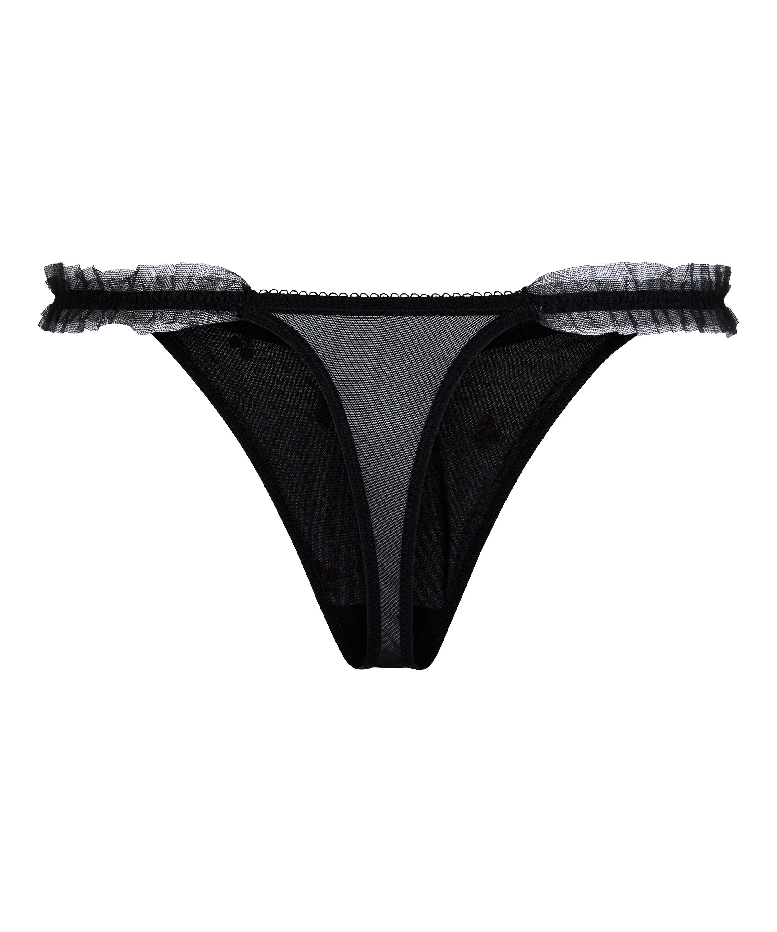 Hunkemoller Caviar Women Chelsey Highleg Thong SKU: 303939_Caviar Image 05