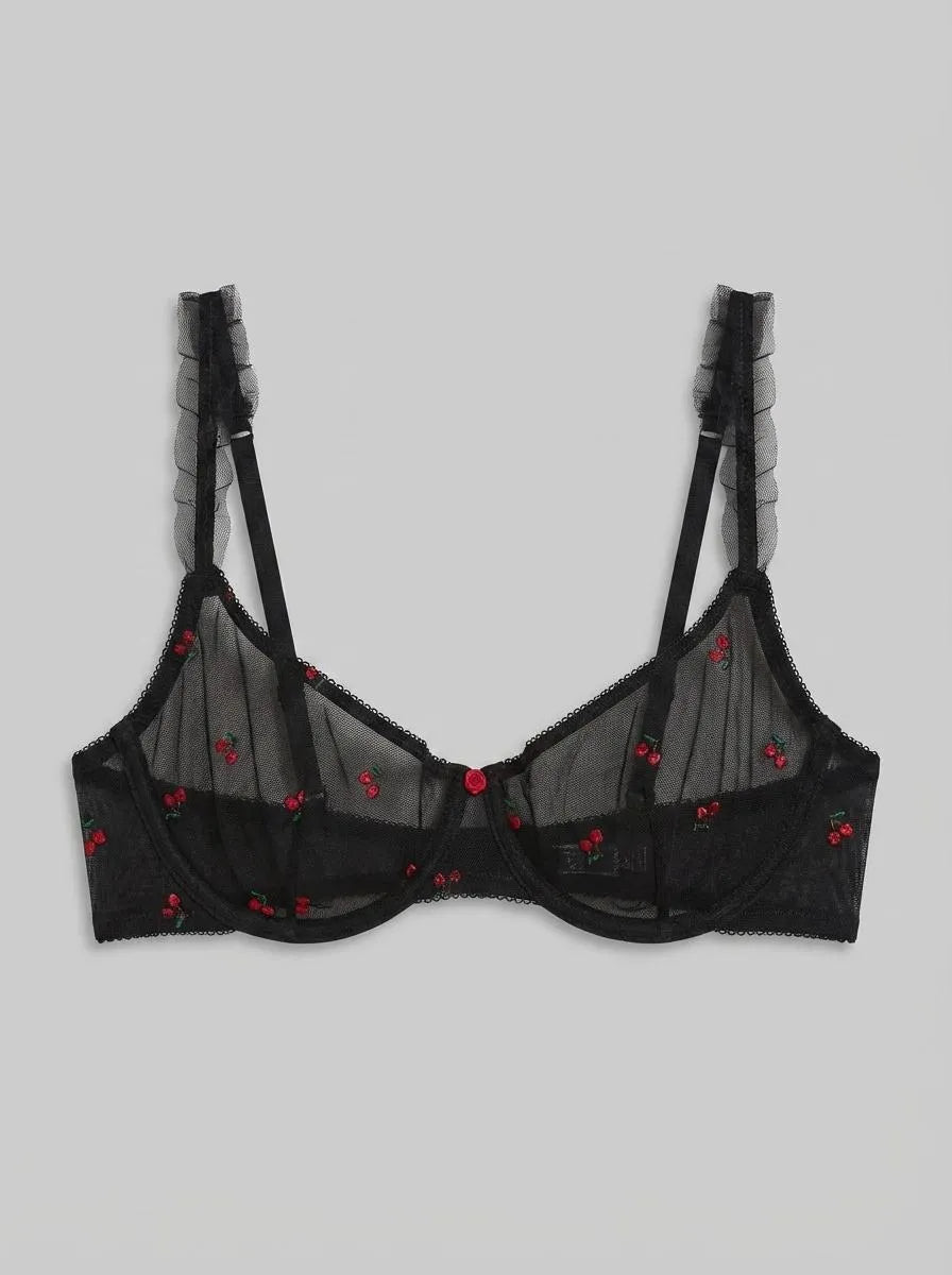 Hunkemoller Caviar Women Chelsey Non-Padded Underwired Bra in Different Cup Sizes SKU: 303940_Caviar Image 00