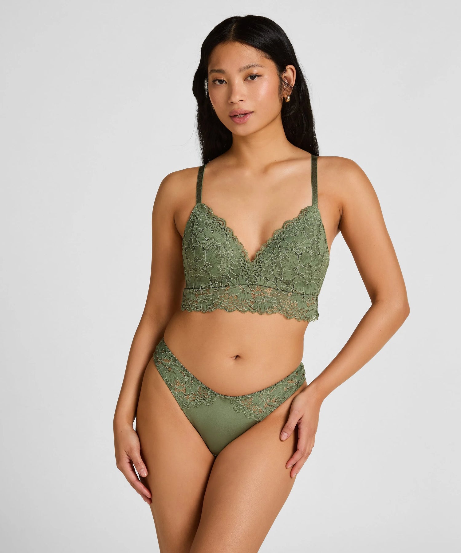 Hunkemoller Green Women Andrea Padded Non-Wired Bra SKU: 303943_Green Image 03