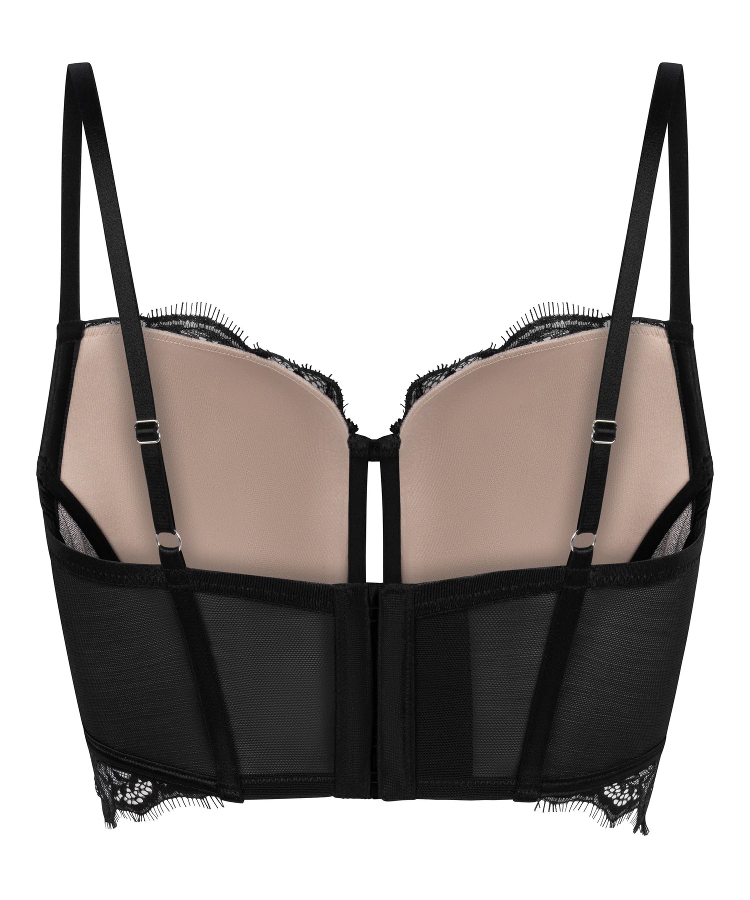 Hunkemoller Caviar Women Prina Padded Underwired Longline Bra in Different Cup Sizes SKU: 303963_Caviar Image 06